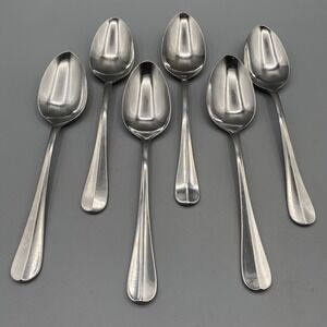 Roberts & Belk HARTFORD 6pcs Oval Soup Spoons 8" Table Place Stainless‎ 18/10
